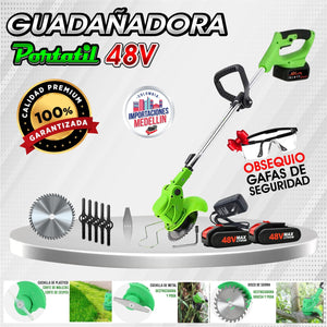 GUADAÑADORA ELECTRICA PORTATIL 48V™+ 2 BATERIAS +OBSEQUIO +ENVIO GRATIS